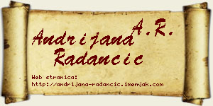 Andrijana Radančić vizit kartica